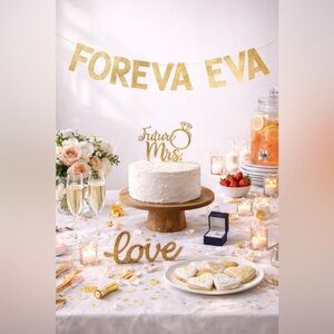 FOREVA EVA Gold Glitter Paper Banner - New In Package